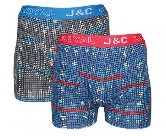 2 pack J&C Heren boxershort "Grafiek"
