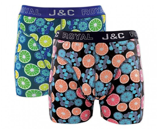 2 pack J&C Heren boxershort Citrus "Peach&Lime"