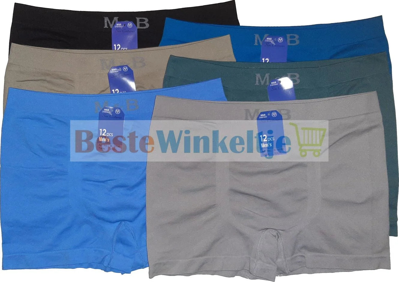 6 pack M&B naadloze Herenboxers Color