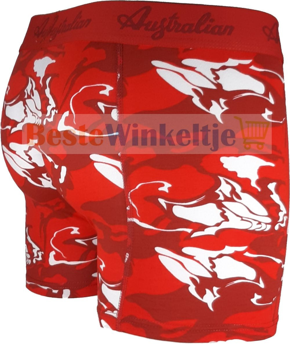 2 pack Australian Heren Boxershorts Red Camo