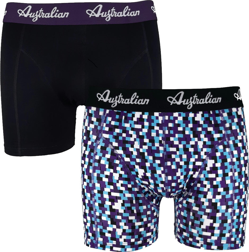 2 pack Australian Heren Boxershorts Blocked Off