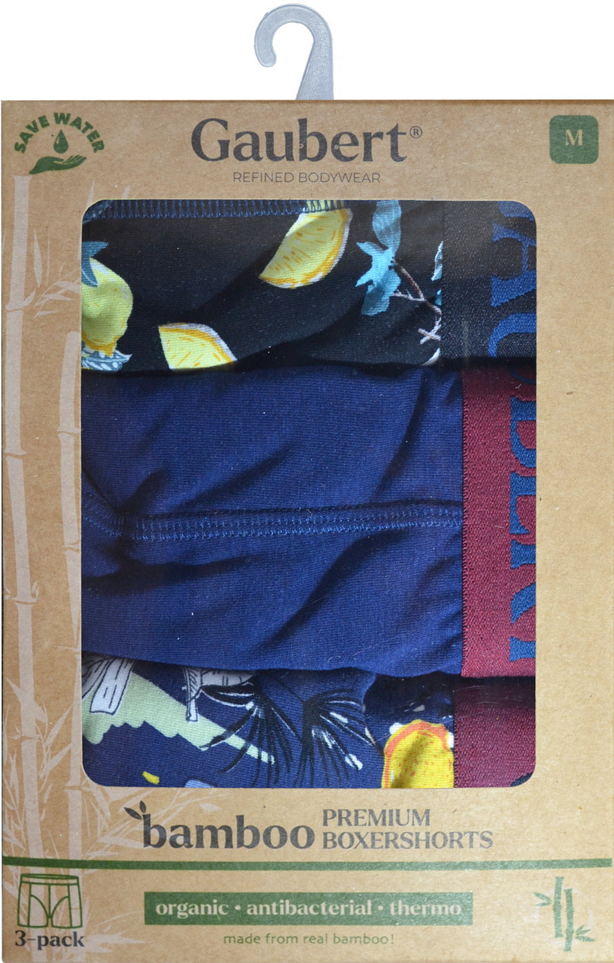 3 pack Gaubert Heren Boxershorts Bamboe