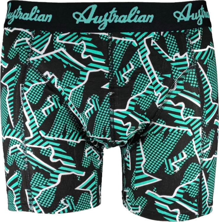 2 pack Australian Heren Boxershorts Black Mint