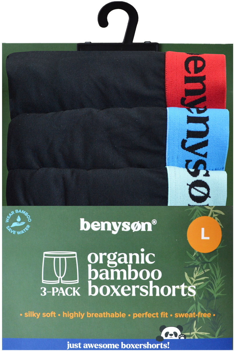 3 pack Benyson Bamboe Heren boxers "black"