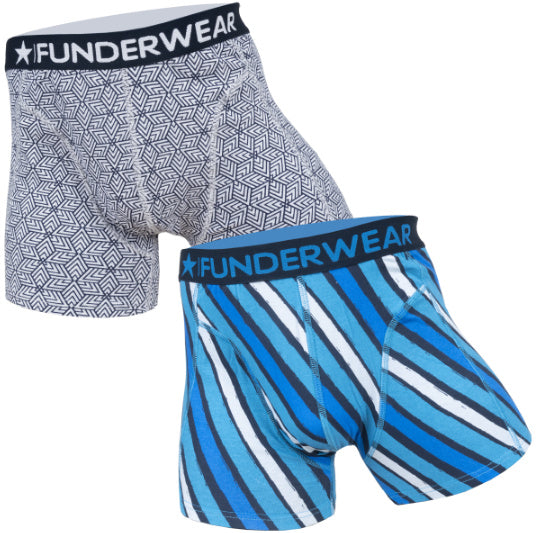 2 pack Funderwear Heren Boxers "Geometric Lines"