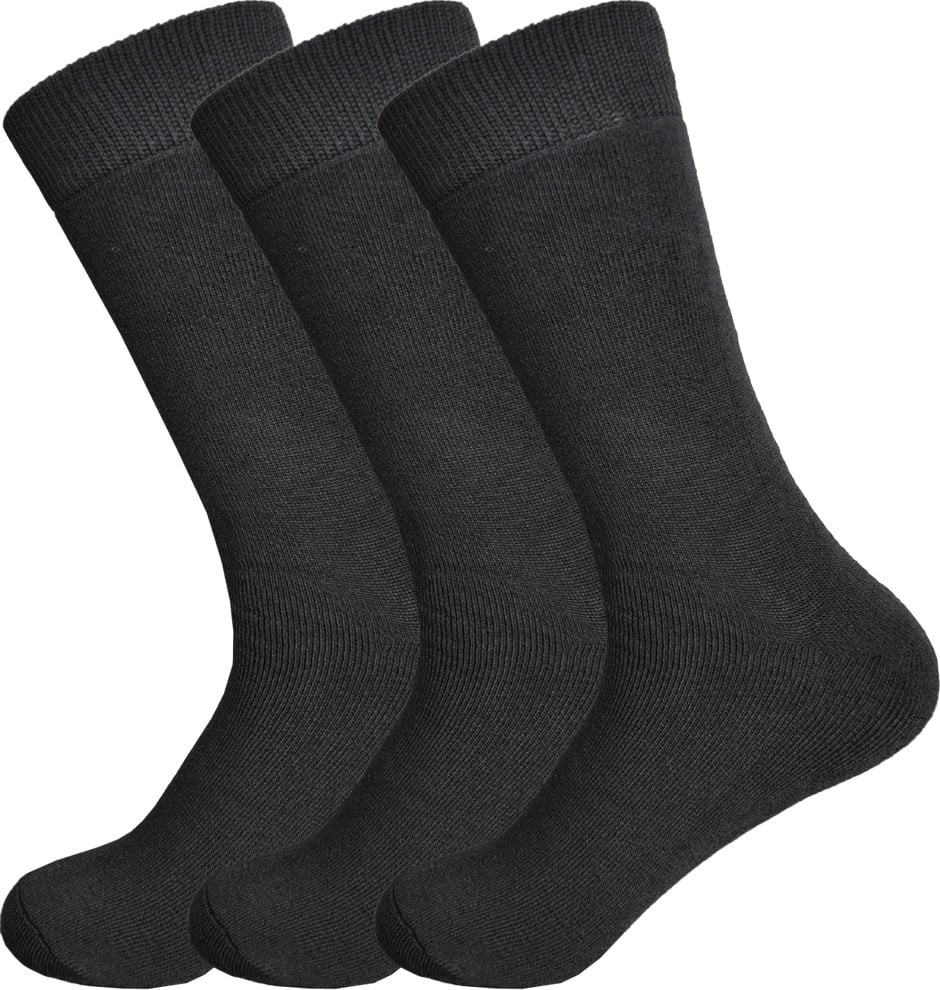 Thermo sokken "Heat Booster" Badstof Zwart 3-Pack.