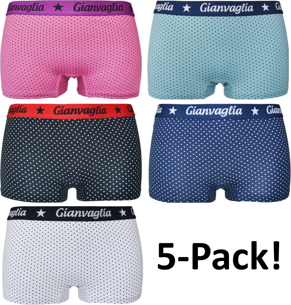 5 pack Gianvaglia Dames Boxers "Dots-2" #8036