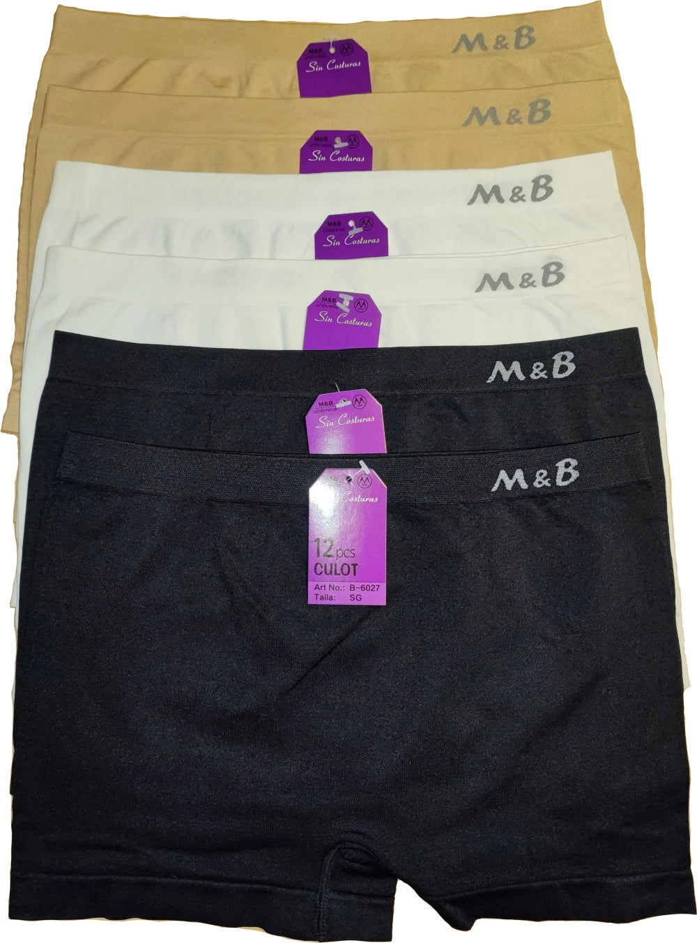 6 pack M&B naadloze damesboxers