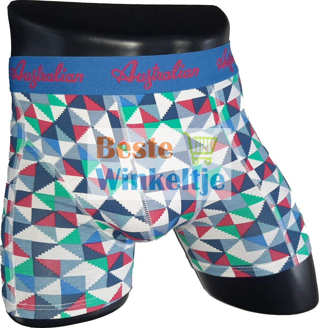 2 pack Australian Heren boxershorts Block Print Blauw