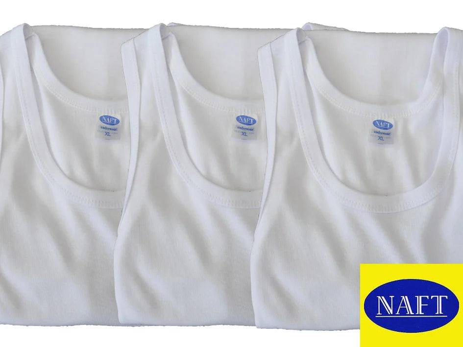 3 pack Naft Heren Halterhemd Wit