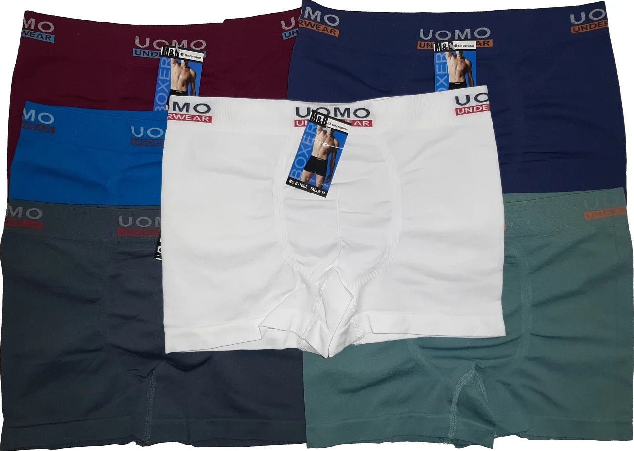 6 pack UOMO naadloze Herenboxers Color Smooth