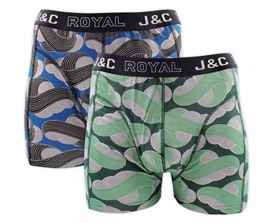 2 pack J&C Heren boxershort "Black&Mint"