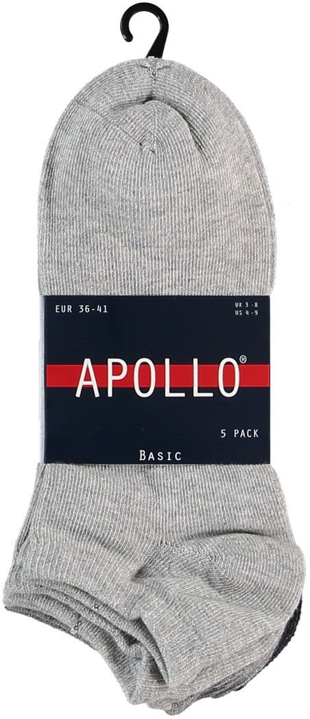 6 pack Apollo heren sneakersokken Multi-Grijs