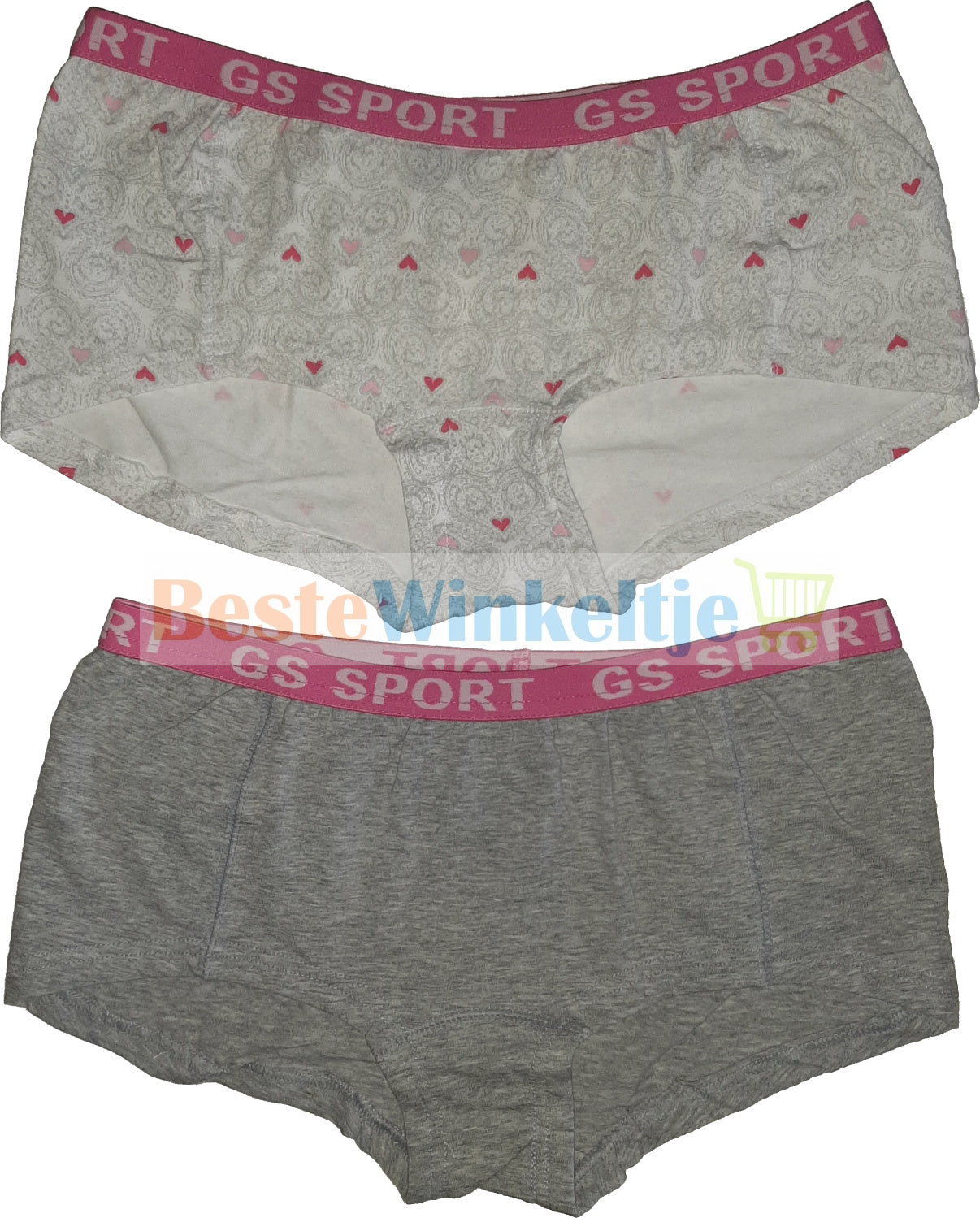 2 pack GS Sport Dames Print Wit/Roze/Grijs