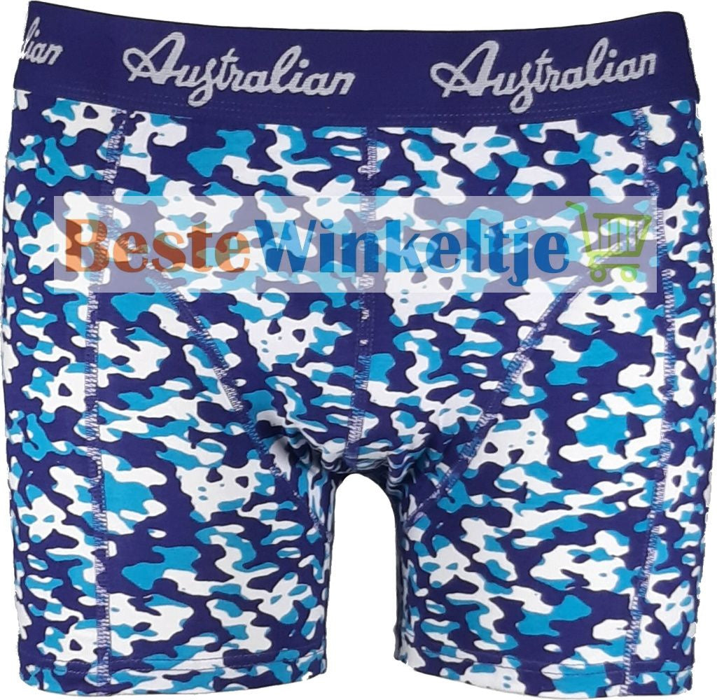 2 pack Australian Heren Boxershorts Camouflage Blue