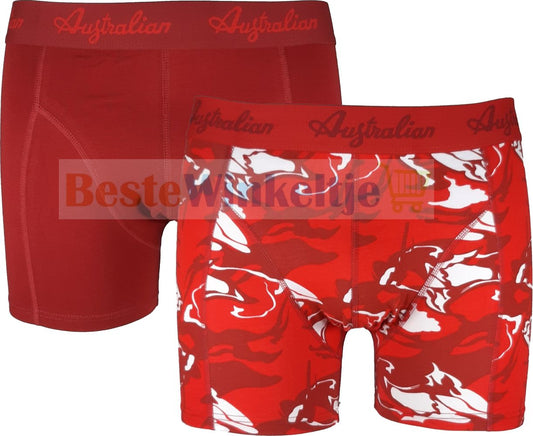 2 pack Australian Heren Boxershorts Red Camo