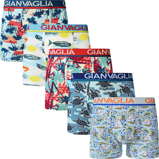 5 pack Gianvaglia Heren Boxershorts "Sea & Beach" 5062