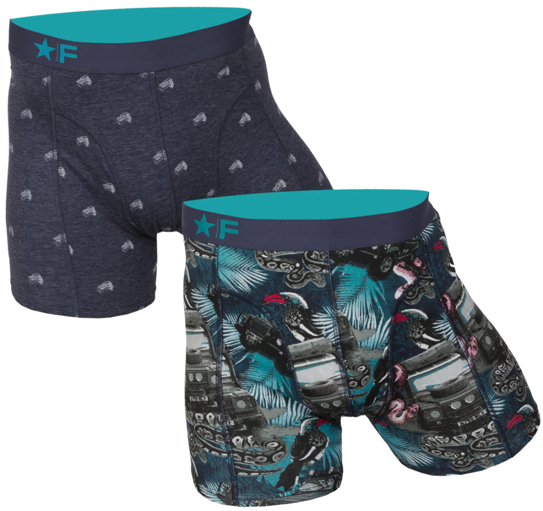 2 pack Funderwear Heren Boxer "Jeep / Jungle"