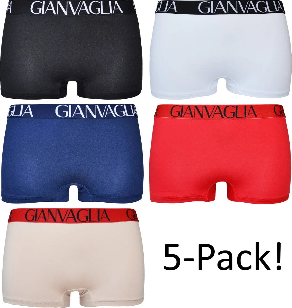 5 pack Gianvaglia Dames Boxers "Plain#1" 8037