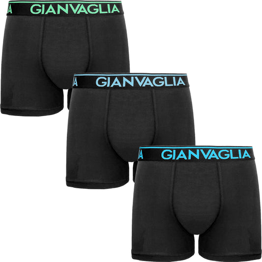 3 pack Gianvaglia Heren Boxershorts "Black"