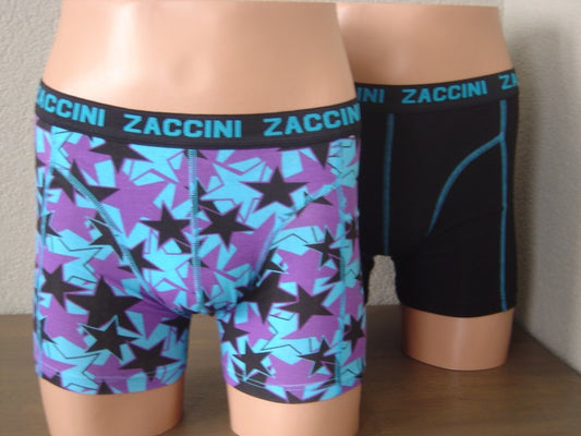 2 pack Zaccini Boxershorts Paars/Zwart