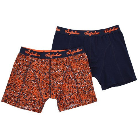 2 pack Australian Heren boxershorts Oranje/Blauw