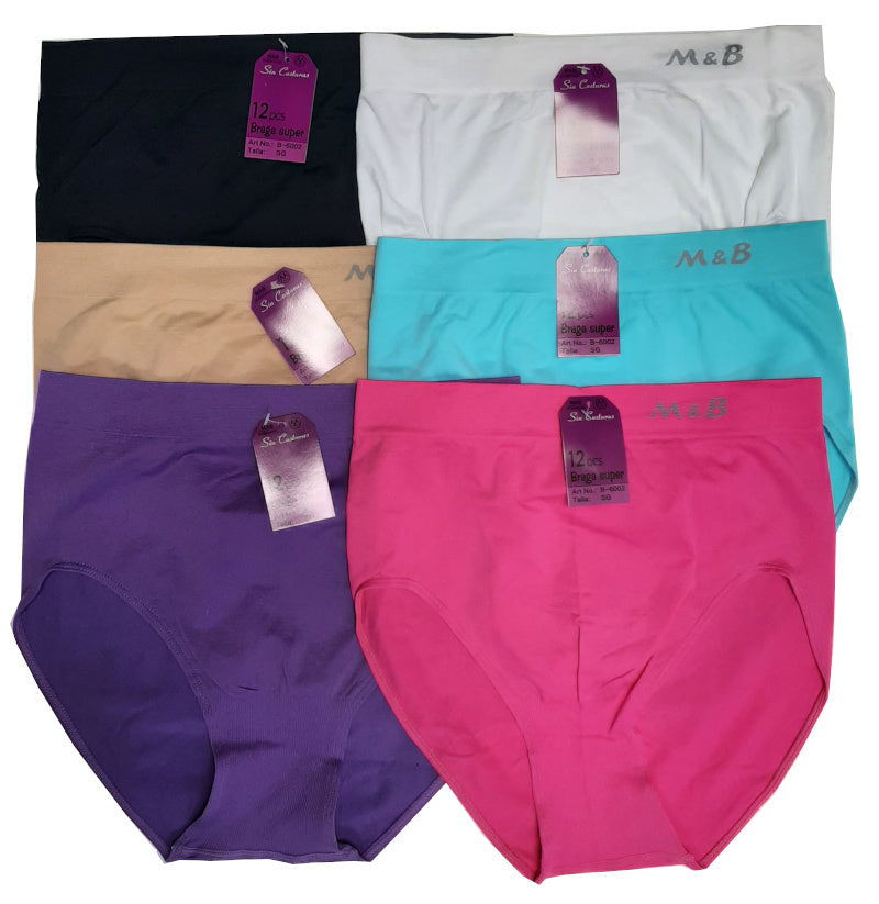 6 pack M&B Dames slip Naadloos Color