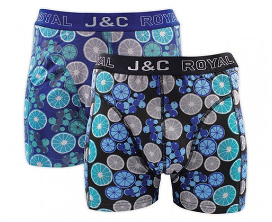 2 pack J&C Heren boxershort Citrus "Aqua&Blue"