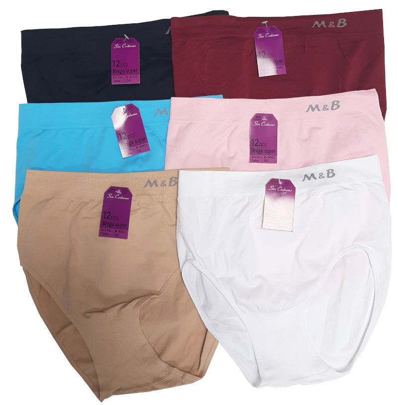 6 pack M&B Dames slip Naadloos Color