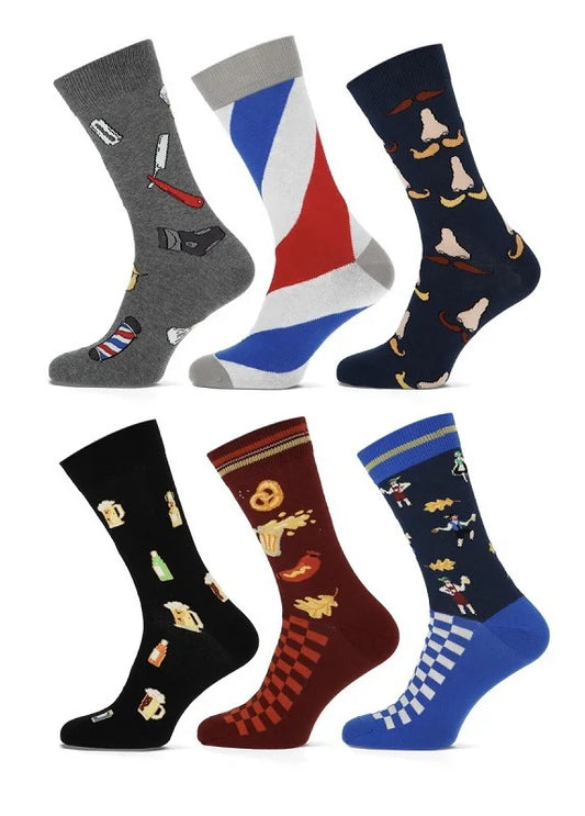 6 paar Heren sokken Teckel limited edition "Party"