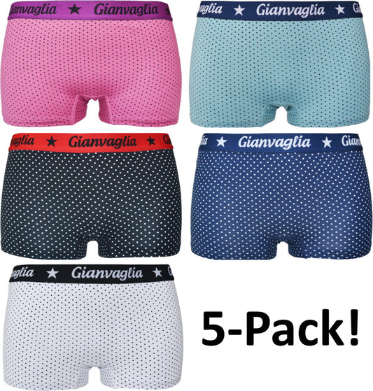5 pack Gianvaglia Dames Boxers "Dots-2"  #8036