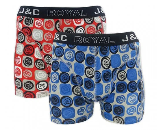 2 pack J&C Heren boxershort "Swirls"