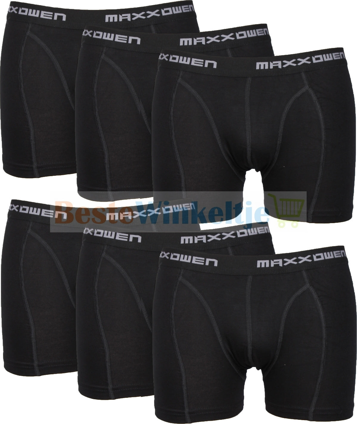 6 pack Maxx Owen Heren Boxers Zwart M t/m 5XL