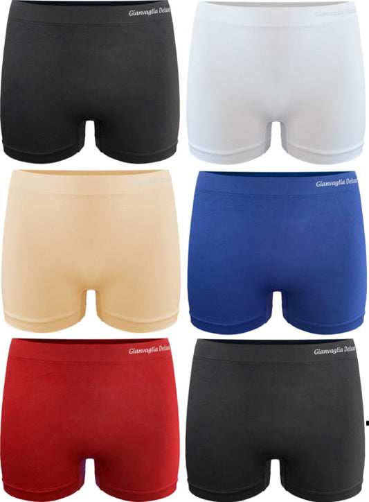 6 pack Gianvaglia Hoge Naadloze Dames Boxershorts Color #3007