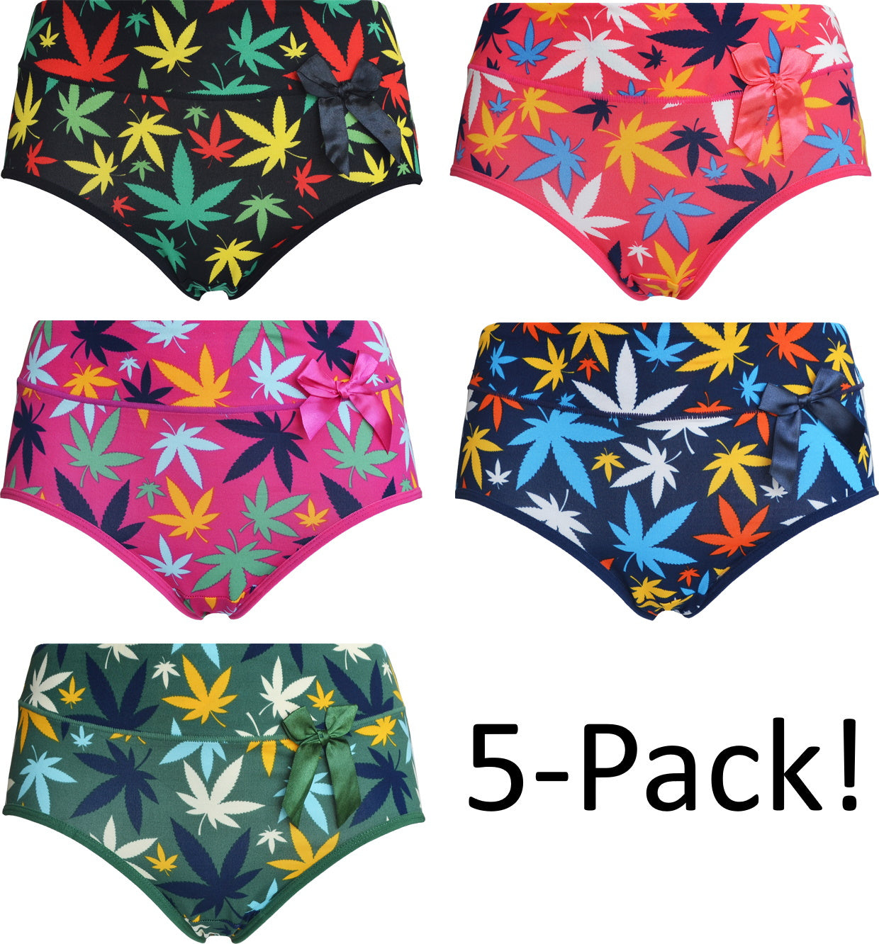 5 pack Fine Woman Damesslips "Weed"