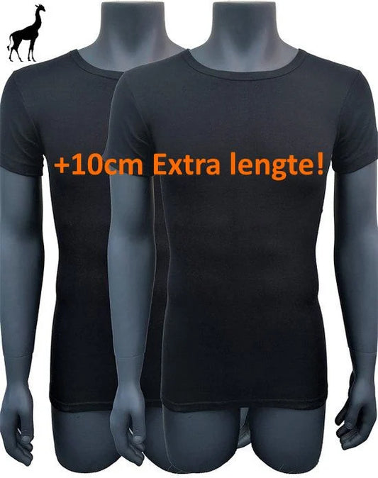 5 pack Naft Giraffe T-shirt Slim-fit Extra lang Zwart